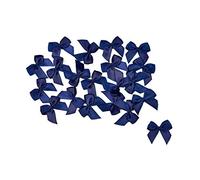 Creativery Lot de 20 nœuds en satin 2,5 x 3 cm Couleur unie Nœuds décoratifs pour mariage baptême communion (bleu marine 370)
