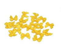Creativery Lot de 20 nœuds en satin 2,5 x 3 cm Couleur unie Nœuds décoratifs pour mariage baptême communion (jaune 645)