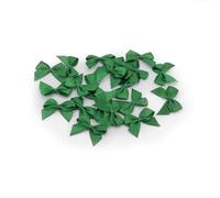 Creativery Lot de 20 nœuds en satin 25 x 30 mm - Couleurs résistantes et lavables - Petits nœuds à coudre - Nœuds cadeaux prêts à l'emploi, pour décorer, bricoler, coller - Vert foncé
