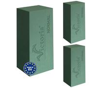 Creativery Lot de 3 briques en mousse à fleurs humides 23 x 11 x 7,5 cm - Pour fleuristes professionnels et loisirs créatifs - Éponge à fleurs fraîches - Pâte à emboîter - Accessoires floraux et