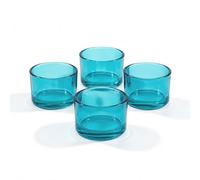 Creativery Lot de 4 petits photophores en verre 51 x 33 mm : turquoise foncé 340D