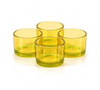 Creativery Lot de 4 petits photophores en verre jaune 51 x 33 mm