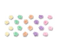 Creativery Roses en Satin 15 mm Lot de 20 - Couleurs au Choix - Ne se décolore pas et Lavable - Petites Roses en Tissu à Coudre - Roses en Satin pour Artisanat Couture Collage Décoration - Mélange Pas