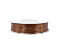 Creativery Rouleau de ruban de satin de 50 m x 3 mm (marron 870) - Ruban décoratif pour mariage, baptême