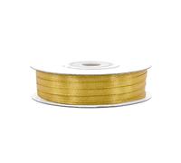 Creativery Rouleau de ruban de satin de 50 m x 3 mm (or 687H) - Ruban décoratif pour mariage, baptême