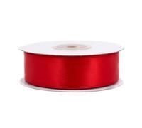 Creativery Rouleau de ruban en satin, 10 m x 25 mm, ruban double-face pour décorer un cadeau, pour un mariage, un baptême, un anniversaire Rot 250
