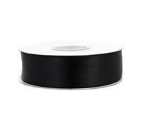 Creativery Rouleau de ruban en satin, 10 m x 25 mm, ruban double-face pour décorer un cadeau, pour un mariage, un baptême, un anniversaire Schwarz 030