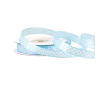Creativery Ruban de satin à pois - 12 mm x 25 m - Choix de couleurs en 12/25 mm - Couleurs résistantes et lavable - Ruban pour mariage - Ruban cadeau pour emballage, décoration, bricolage - Bleu clair