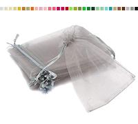 Creativery Sachets en Organza 7x9cm Gris Clair/Argent 10 pièces