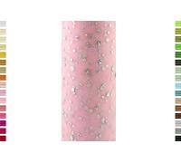 Creativery - Tulle à pois - Scintillant - Rose - 15 cm x 9 m