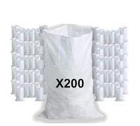 CREATIVES COULEURS - 200 Sacs à Gravats, 55 x 95cm, 55kg, Résistant et Réutilisable, En polypropylène tissé blanc, Sable, Terre, Gravier, Jardinage, Chantier, Déchets de constructions