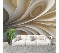 CréAtivité Abstraite Minimaliste En 3d Papier Peint Intissé Fresque Murale 250x175 cm Blanc Poster Murale Photo pour Salon, Chambre, Salle à Manger, Effaçable Papier Peint Panoramique