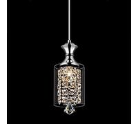 Créativité Cristal Pendentif Lumière En Acier Inoxydable Plafond Suspendu Lumière Réglable Suspendu Déplier Lumière Chrome Lustre pour Salle à Manger Cuisine Cuisine Chambre Couloir Désirs (disque)