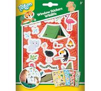 Creativity Autocollants pour fenêtre d'animaux Sauvages | 55 Autocollants Animaux réutilisables pour Chambre d'enfant et Voiture - Décoration Safari avec Lion, zèbre, Singe et Plus Encore