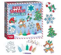 Creativity for Kids Holiday Easy Sparkle Window Art Craft Kit - Christmas and Holiday Crafts for Kids, Activities for Kids