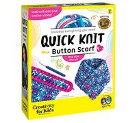 Creativity for Kids Quick Knit Button Scarf - Kids Knitting Kit for Beginners, Arts and Crafts for Ages 8-12+