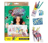 Creativity for Kids Wonder Worlds Kit de coloriage 3D : forêt enchantée - Kit de coloriage pour enfants, kit de bricolage pour filles et garçons, cadeaux pour enfants de 4 à 8 ans et plus