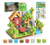 Creativity Point 100 pièces Blocs magnétiques, Blocs de Construction magnétiques Jouets à Vapeur pour Enfants, Construire Un Monde magnétique de Mine pour Les Tout-Petits garçons Filles âgés de 3+
