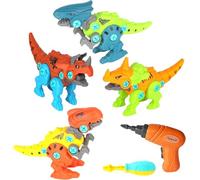 Creativity Point Dinosaure Jouet Enfant Garcon 3+ Ans, avec Boîte de Rangement Perceuse Électrique, DIY Construction Puzzle Jouet Cadeau pour Garçons Filles