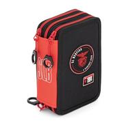Creativolution Plumier Scolaire Officielle SL Benfica avec Matériel Inclus, Polyester Noir, 3 Plateaux avec stylos, Crayons, règle, Taille-Crayon 20x12.5x6.5 cm