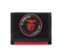 Creativolution Portefeuille Trifold Noir Officiel SL Benfica, en Polyester avec Fermeture Facile, 12x10 cm