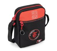 Creativolution Sac à Bandoulière Noir Officiel SL Benfica en Polyester avec Bretelle Ajustable - 16x21x6 cm