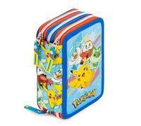 Creativolution - Trousse scolaire complète avec 3 fermetures éclair, contenant 44 pièces dont les feutres Giotto et les crayons de couleur avec mine de 4 mm., Pokemon, Taille unique, Moderne