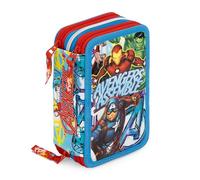 Creativolution - Trousse scolaire complète avec 3 fermetures éclair, contenant 44 pièces dont les feutres Giotto et les crayons de couleur avec mine de 4 mm., Avengers, Taglia Unica, Moderne