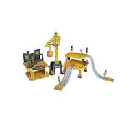 Majorette Creatix Grand Chantier - Kit de Jeu de Chantier XXL avec 5 véhicules de Chantier Volvo, Grue, Tunnel, Garage, Trois Niveaux, pour garçons et Filles à partir de 5 Ans, Jaune