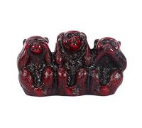 CreatoHundreds Figurines de Singes « Voir, Entendre, Dire », Faites à La Main, Style Feng Shui Chinois, Statue de Singe pour Bureau Ou Table, Imitation Acajou
