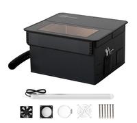Creatorally Boîtier de Graveur Laser avec Éclairage LED et Ventilation, Boîtier Ignifuge 700x700x460 mm avec Conduit, Compatible avec Diverses Machines de Gravure