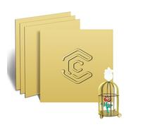 Creatorally Coloré Contreplaqué 3mm, Bois de Tilleul pour Gravure Laser 30x30 cm 4 Pièces, Coloré Contre Plaque pour Gravure et Découpe CNC, Plaque de Bois pour Bricolage, Pyrogravure (Or)