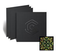 Creatorally Coloré Contreplaqué 3mm, Bois de Tilleul pour Gravure Laser 30x30 cm 4 Pièces, Coloré Contre Plaque pour Gravure et Découpe CNC, Plaque de Bois pour Bricolage, Pyrogravure (Noir)