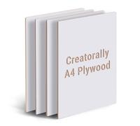 Creatorally Coloré Contreplaqué 3mm, Contre Plaque de Tilleul Couleur 29.7x21 cm 4 Pièces pour Gravure et Découpe Laser, Plaque de Bois pour Bricolage Pyrogravure (Blanc)