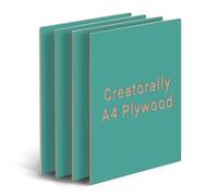 Creatorally Coloré Contreplaqué 3mm, Contre Plaque de Tilleul Couleur 29.7x21 cm 4 Pièces pour Gravure et Découpe Laser, Plaque de Bois pour Bricolage Pyrogravure (Vert)