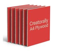 Creatorally Coloré Contreplaqué 3mm, Contre Plaque de Tilleul Couleur 29.7x21 cm 6 Pièces pour Gravure et Découpe Laser, A4 Plaque de Bois pour Bricolage Pyrogravure (Rouge)