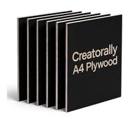 Creatorally Coloré Contreplaqué 3mm, Contre Plaque de Tilleul Couleur 29.7x21 cm 6 Pièces pour Gravure et Découpe Laser, A4 Plaque de Bois pour Bricolage Pyrogravure (Noir)