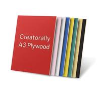 Creatorally Coloré Contreplaqué 3mm, Contre Plaque de Tilleul Couleur 420x297 mm 8 Pièces pour Gravure et Découpe Laser, A3 Plaque de Bois pour Bricolage Pyrogravure
