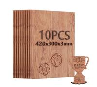 Creatorally Contreplaqué 3mm, Planche de Bois pour Gravure Laser A3 10 Pièces, Plaque Contre-plaqué pour la Découpe Laser CNC Pyrogravure (Palissandre)