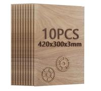 Creatorally Contreplaqué 3mm, Planche de Bois pour Gravure Laser A3 10 Pièces, Plaque Contre-plaqué pour la Découpe Laser CNC Pyrogravure (Noyer Noir)
