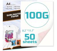 Creatorally Papier de sublimation A4 - 21 x 29 cm - Séchage rapide - Taux de transfert thermique - Pour imprimantes à jet d'encre avec encre de sublimation - Pour tissus légers, t-shirts, tasses