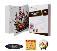 Creatorally Papier de Sublimation A4, 50 Feuilles 100 g/m² Papier Transferts Compatible avec Les Imprimantes à Jet D'Encre et à Sublimation, Presse à Chaud pour Coton, Métal, Céramique, Verre