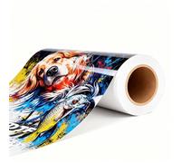 Creatorally Papier Transfert DTF, 33cm x 100m Rouleau Brillant Film de Transfert Thermique PET pour Sublimation Rojets d'Impression DIY, Compatible avec Toutes les Imprimantes à Jet d'Encre