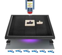 Creatorally Table Travail en Nid d'abeille, Lit Laser 360 x 360 x 22 mm pour Machine Découpe, avec Plaque en Aluminium, Aiguilles Et Matériaux Gravure