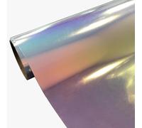 Creatorally Vinyle Thermocollant Arc-En-Ciel Holographique, 30.5x152 cm (12in*5ft) Rouleau Flex Papier de Transfert Thermique, HTV à Repasser pour DIY T-Shirts Chapeaux Vêtements et Textiles (Vert)