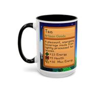 Creator's Cove Stardew Valley Game Tasse à thé deux tons Tasse à café Cadeau pour les amateurs de jeux vidéo Ferme Adventure Gaming pour la famille et les amis