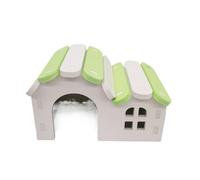 CreatsGoss Ensemble de jeu de grange, y compris maison en bois, jouet de planche de grange, villa nid coulissant, maison d'ours doré, chambre à coucher (vert et blanc)