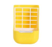 CreatsGoss Panier à foin pour lapin, mangeoire à foin, cochons d'Inde, accessoires 2 en 1 pour herbe fixe (jaune clair)