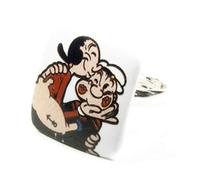 CreaTu Bague Céramique - Le Bacio - Bague Femme Bijoux en Porcelaine, Argent Plaqué Or, Made in Sicily