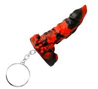 CREATURE COCKS Fire Demon Porte-clés en silicone pour débutants, hommes, femmes et couples. Mini dong fantaisie amusant et mignon. Métal sans nickel et silicone de qualité supérieure. Drapez votre